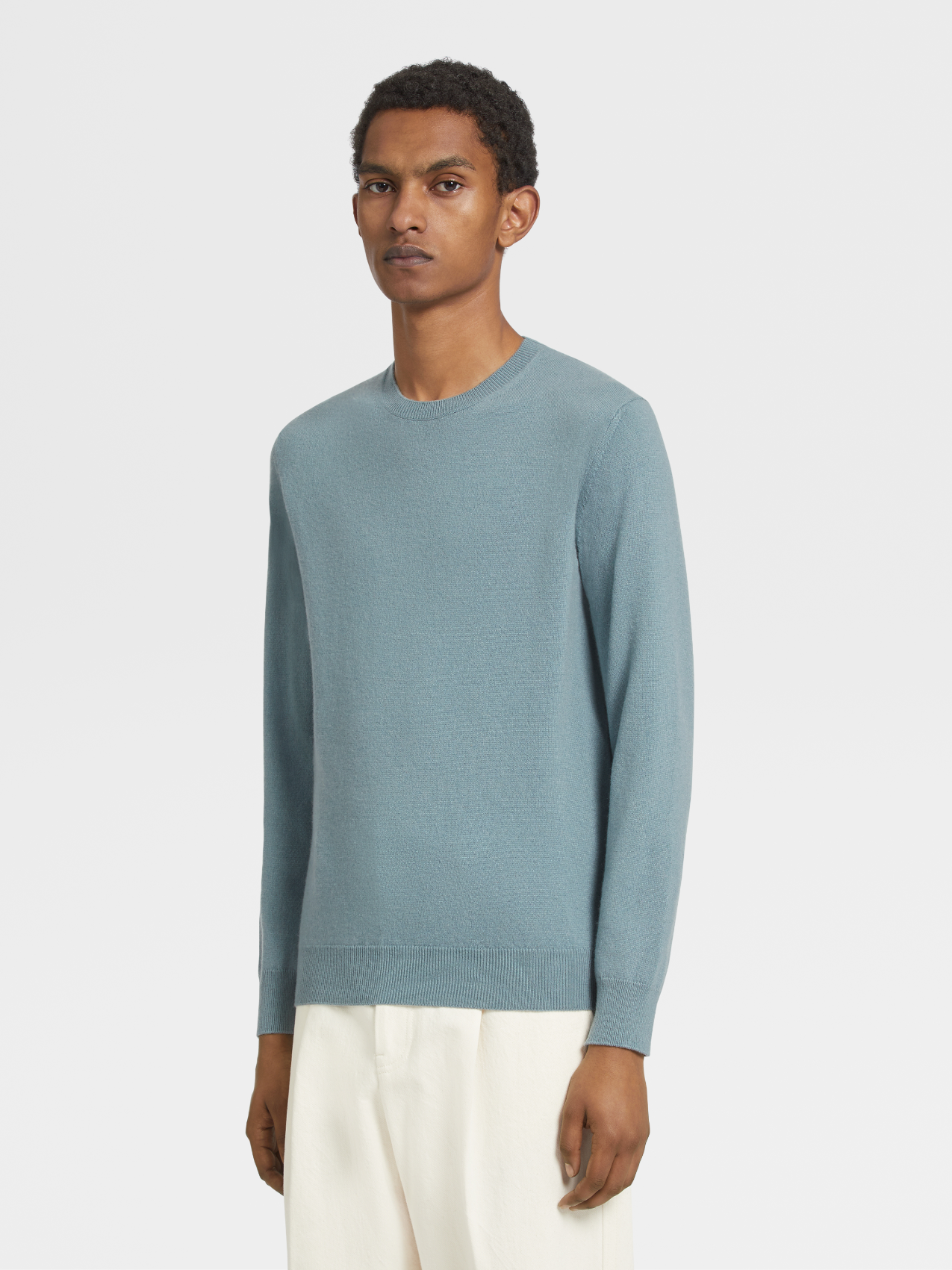 Light Avio Blue Oasi Cashmere Crewneck
